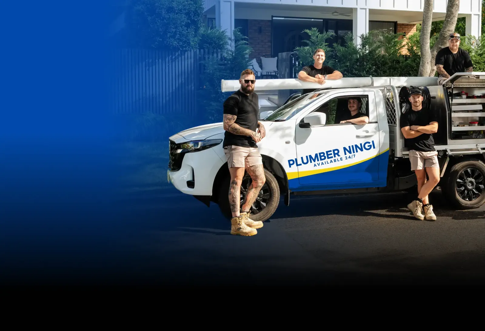 Plumber Ningi team with the ute